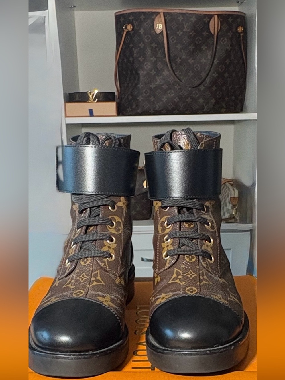 Louis Vuitton Wonderland Flat Ranger Monogram Combat Boots
